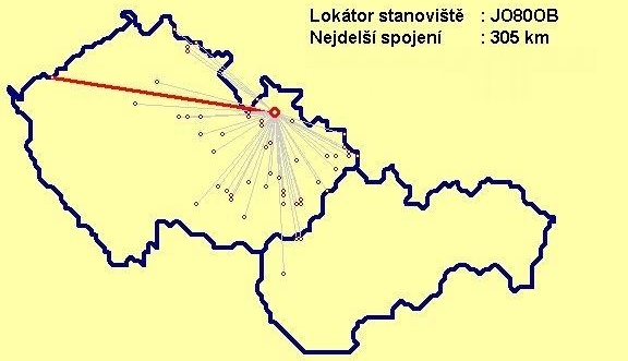 Část spojení a DX s Expedicí OKO na Klínovci
