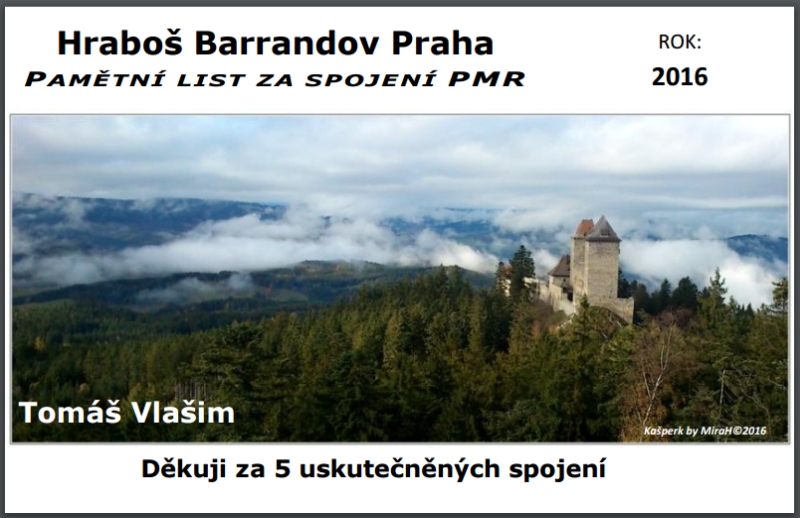 Pamětní lístek Hraboše Barrandov 2016