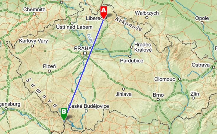 Ještěd - Třístoličník 233,1 km